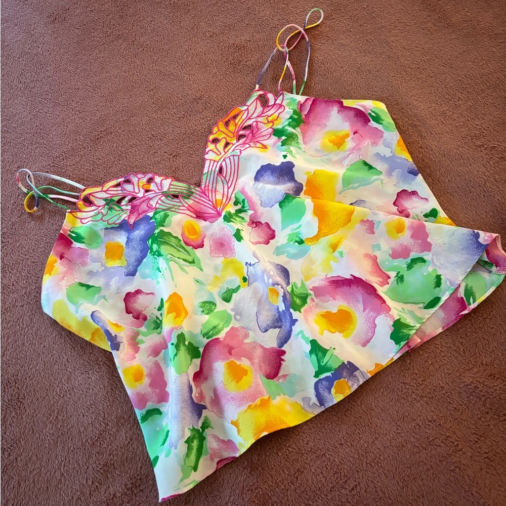 ⭐️Vintage⭐️ Victoria’s Secret silky watercolor top